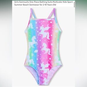 Unicorn Rainbow Girls Kids One Piece Swimwear